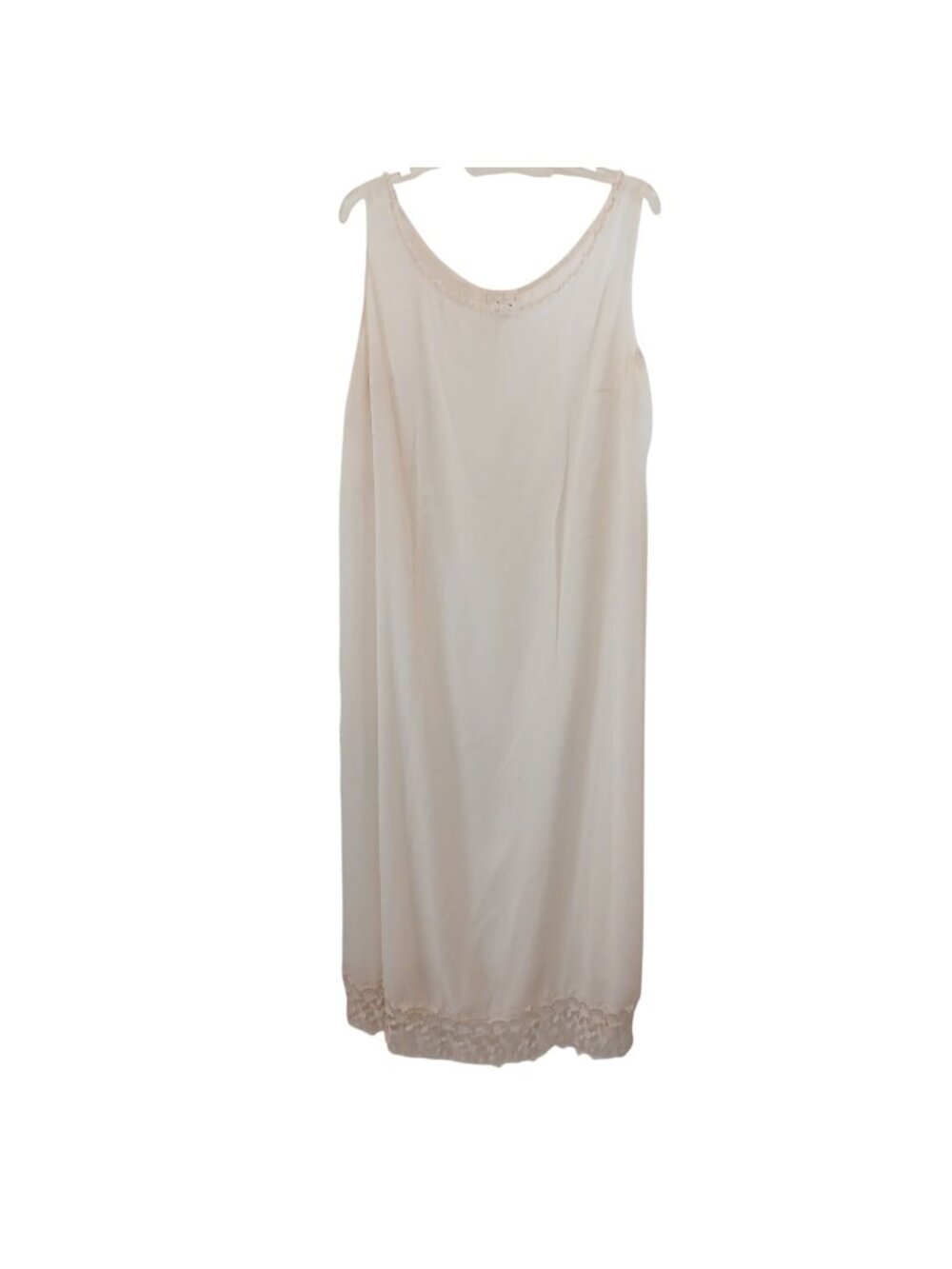Kathryn D Womens Sz 18/20 White Lace Trim Nightgown Dress Sleeveless VTG #I-8